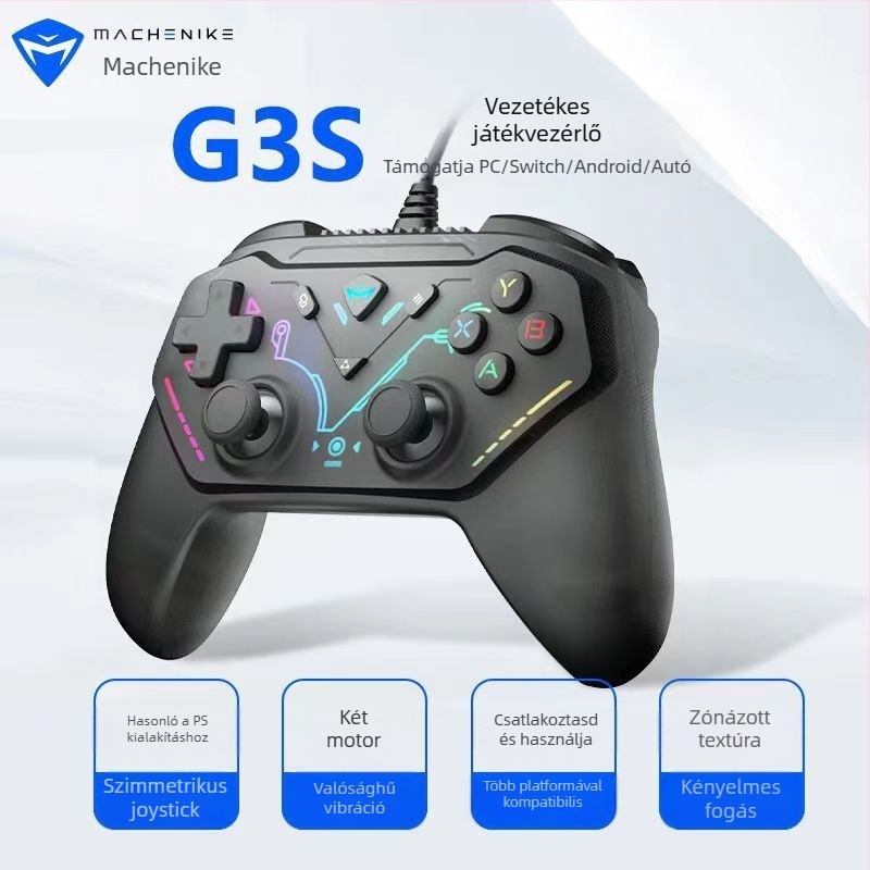 G3V2 hárommodos vezeték nélküli játékvezérlő Bluetooth- és USB-C-vel, Hall-szenzoros joystick és ravasz gombok PC-hez