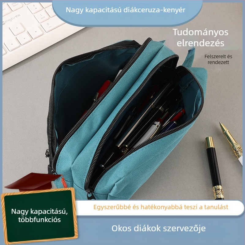 Kaiyou Háromrétegű tolltartó, nagy kapacitás, Minimalista stílus, Oxford anyag