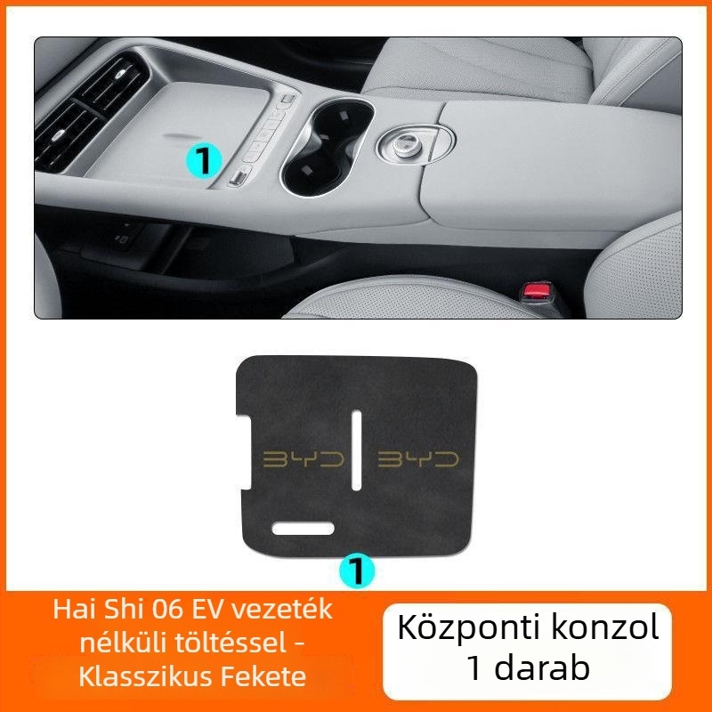 Autós vezeték nélküli töltőpad a középkonzolhoz – kompatibilis a Hiace 06EV 25 modelljével, belső tér kiegészítő mikroszálas bőrrel