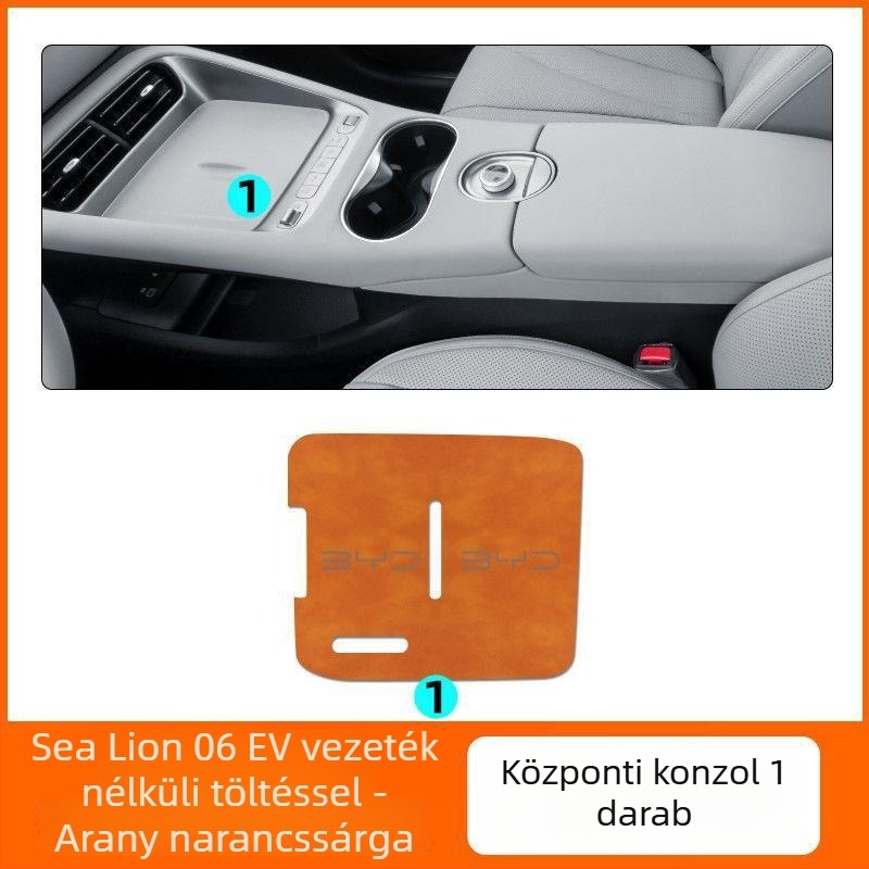 Autós vezeték nélküli töltőpad a középkonzolhoz – kompatibilis a Hiace 06EV 25 modelljével, belső tér kiegészítő mikroszálas bőrrel