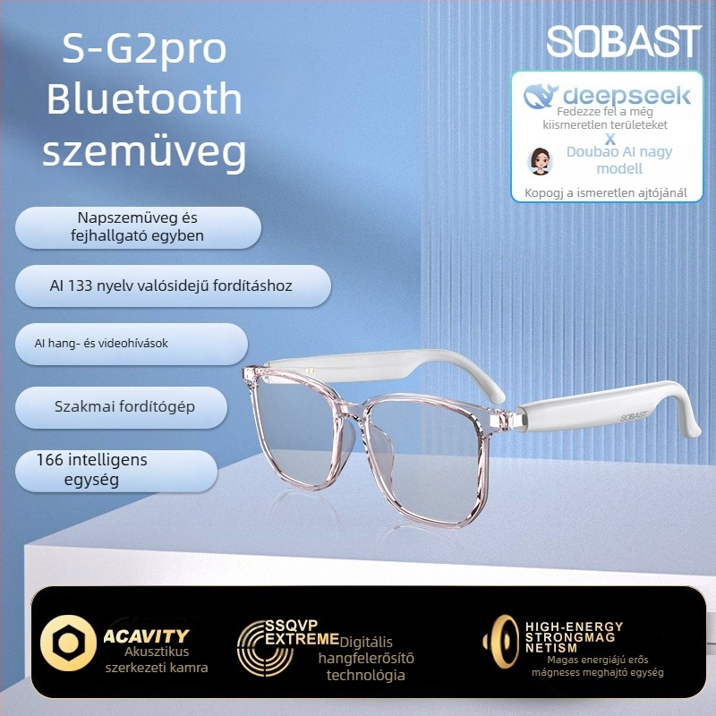 Sobast SG2pro Bluetooth szemüveg AI fordítással és szimultán tolmácsolással, érintéses vezérlés