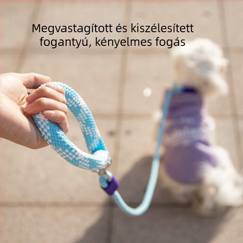 Fénylő kutyapóráz dopamin-fogantyúval, nylon kötél