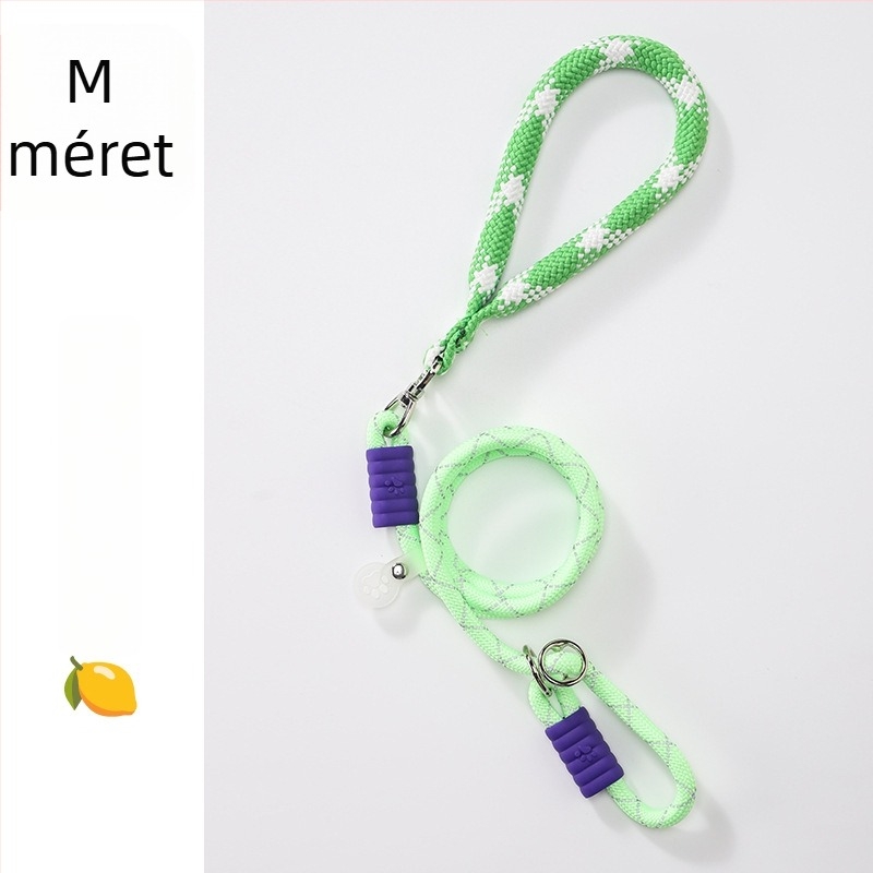 Fénylő kutyapóráz dopamin-fogantyúval, nylon kötél