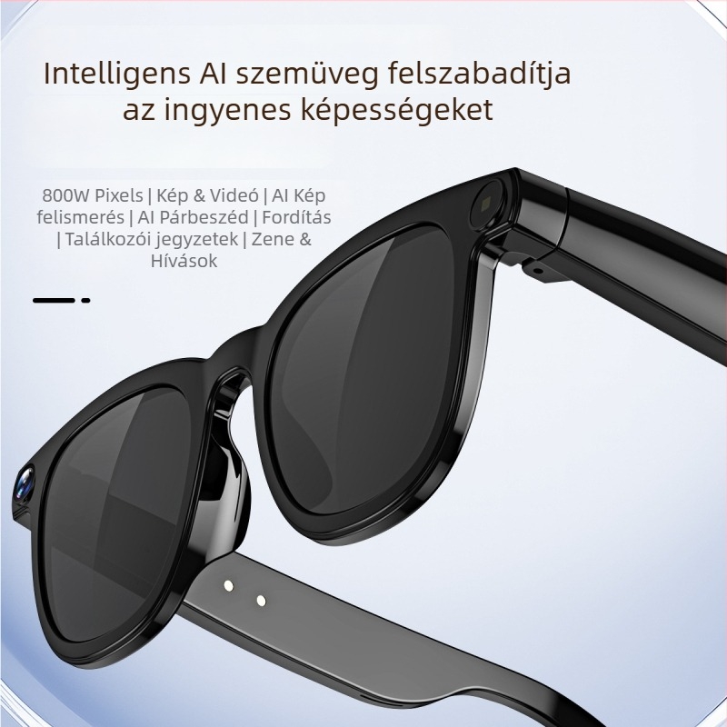 V3 okos szemüveg: 8MP kamera, AI fordítás, Objektum felismerés, Bluetooth hívások, 2GB RAM