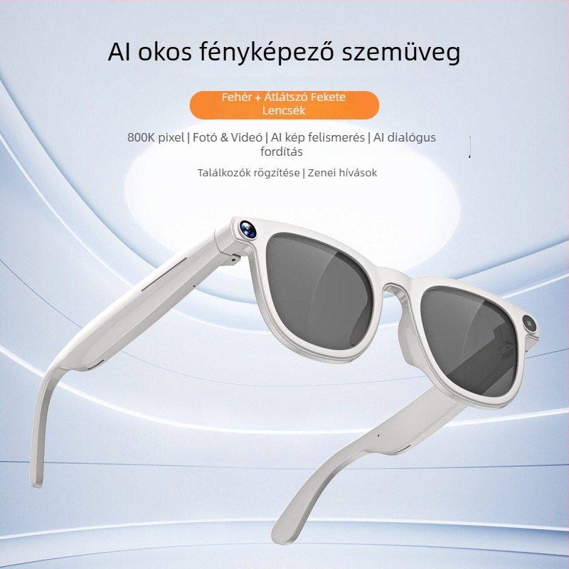 V3 okos szemüveg: 8MP kamera, AI fordítás, Objektum felismerés, Bluetooth hívások, 2GB RAM