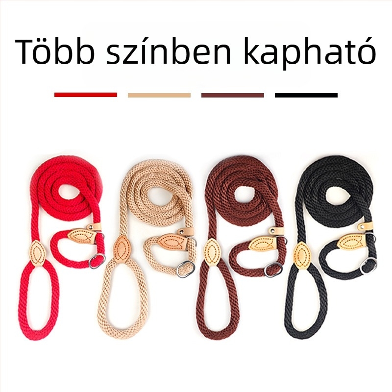 P-lánccal és puha kötélből készült kutyaleash edzéshez, kényelmes a kézben, kis-, közepes és nagytestű kutyáknak.