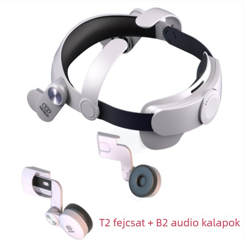 B2 VR hangátvitel fülvédők Oculus Quest 2-höz — fejre szerelhető, OEM feldolgozás, tömeg 68 g, csomagolás: főegység + útmutató + doboz, 2022-es megjelenés.