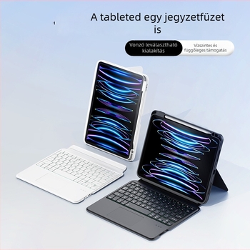 JUQITECH iPad védőtok mágneses, levehető Bluetooth billentyűzettel, vezeték nélküli, Air 8/11/13, 2025 modellhez