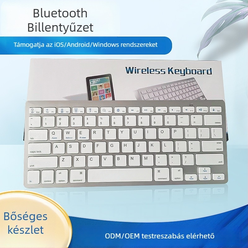 X5 Vezeték nélküli Bluetooth billentyűzet, 78 billentyűs, hordozható telefonhoz és tablethez, ergonomikus, OEM feldolgozás