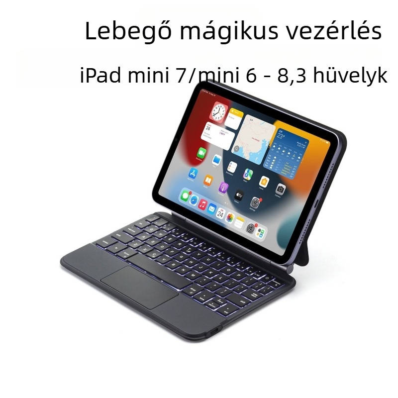 P83 Pro Vezeték nélküli Bluetooth billentyűzet érintéses háttérvilágítással, mágneses lebegő kialakítás, kompatibilis az iPad mini 6/7