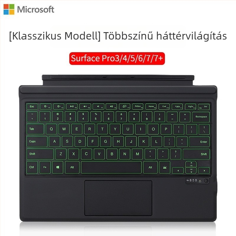 Surface billentyűzet Microsoft Surface Pro 4–7-hez érintőpaddal – Bluetooth vezeték nélküli WR218 (2021)