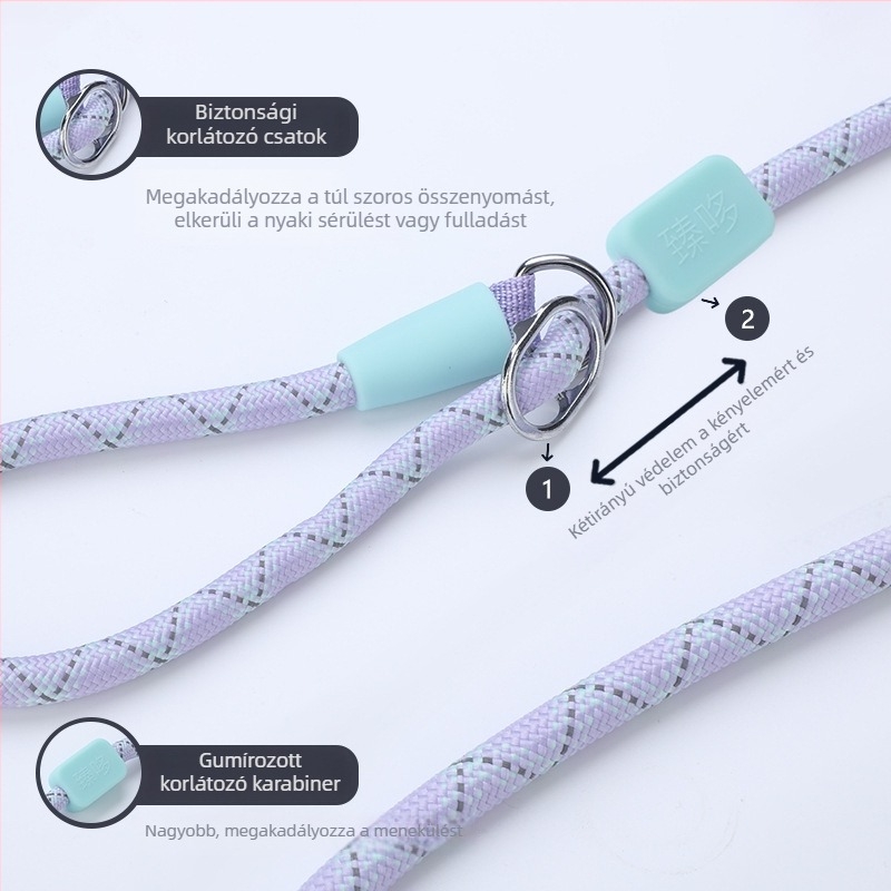 Kutyaszíj közepes és nagy testű kutyáknak — nylon kötél; Márka Zhen duo; Kategória: háziállat-láncok és kötélzet; fix hosszúságú; Nem bővíthető