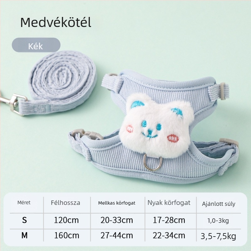 Macska póráz és állítható hám, Corduroy anyag, Eredet Zhejiang, Kategória: háziállat-láncok és kötele