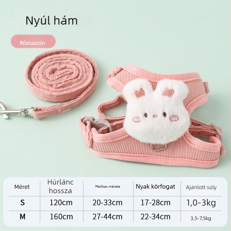 Macska póráz és állítható hám, Corduroy anyag, Eredet Zhejiang, Kategória: háziállat-láncok és kötele