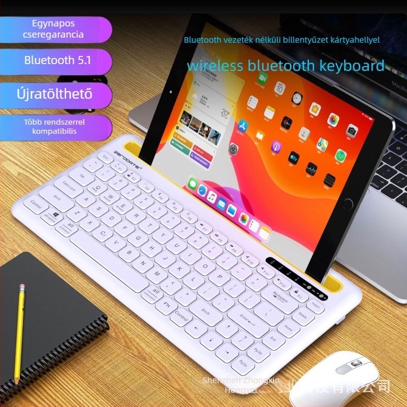 Bluetooth 5.1 vezeték nélküli billentyűzet mobiltelefonokra, tabletekre és laptopokra (Model X905; Bluetooth interfész; Ergonomikus; OEM-kész)