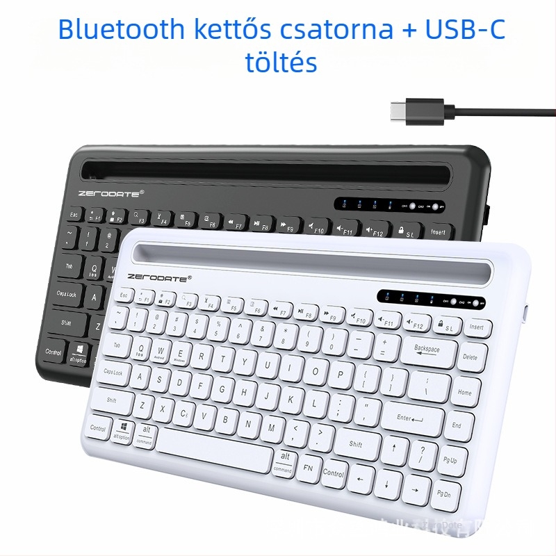 Bluetooth 5.1 vezeték nélküli billentyűzet mobiltelefonokra, tabletekre és laptopokra (Model X905; Bluetooth interfész; Ergonomikus; OEM-kész)