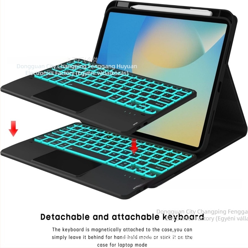 Huawei tablettához készült védőtok tollhelyes és háttérvilágítású Bluetooth billentyűzettel