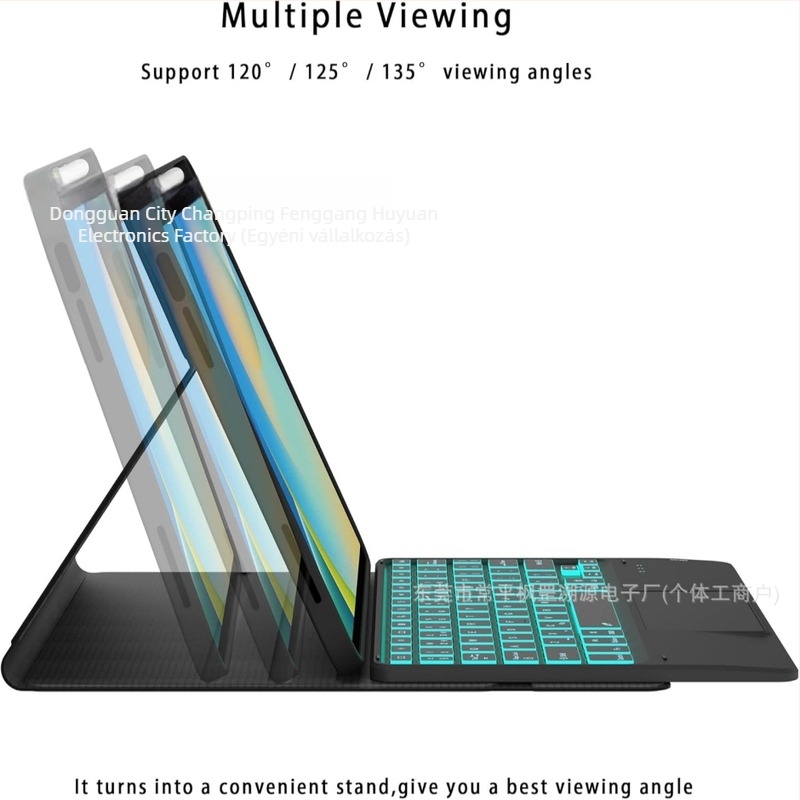Huawei tablettához készült védőtok tollhelyes és háttérvilágítású Bluetooth billentyűzettel