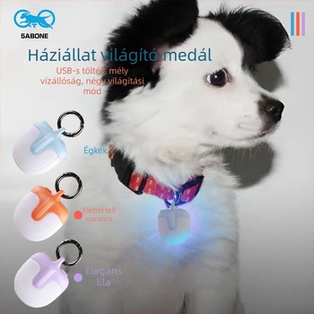 Kétoldalas 360° LED lámpa kutya sétáihoz, újratölthető, akasztó