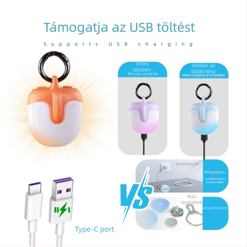 Kétoldalas 360° LED lámpa kutya sétáihoz, újratölthető, akasztó