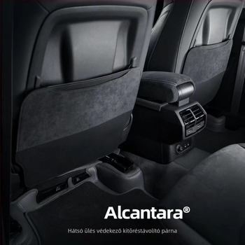 Alcantara hátsó üléspárna védő, univerzális, négy évszakos, OEM címke, nyomtatott logó