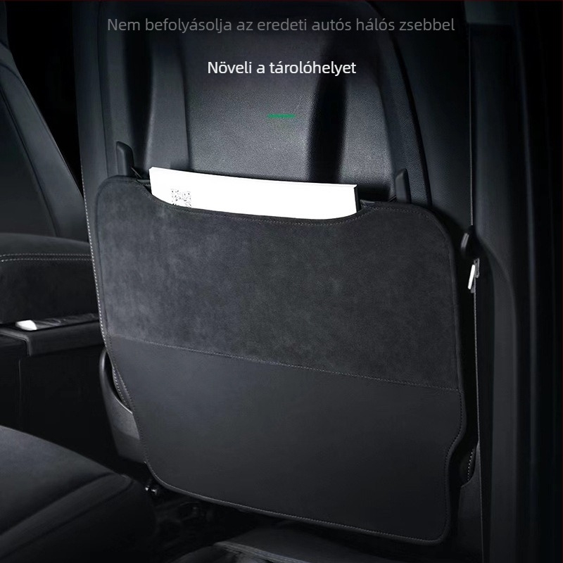Alcantara hátsó üléspárna védő, univerzális, négy évszakos, OEM címke, nyomtatott logó