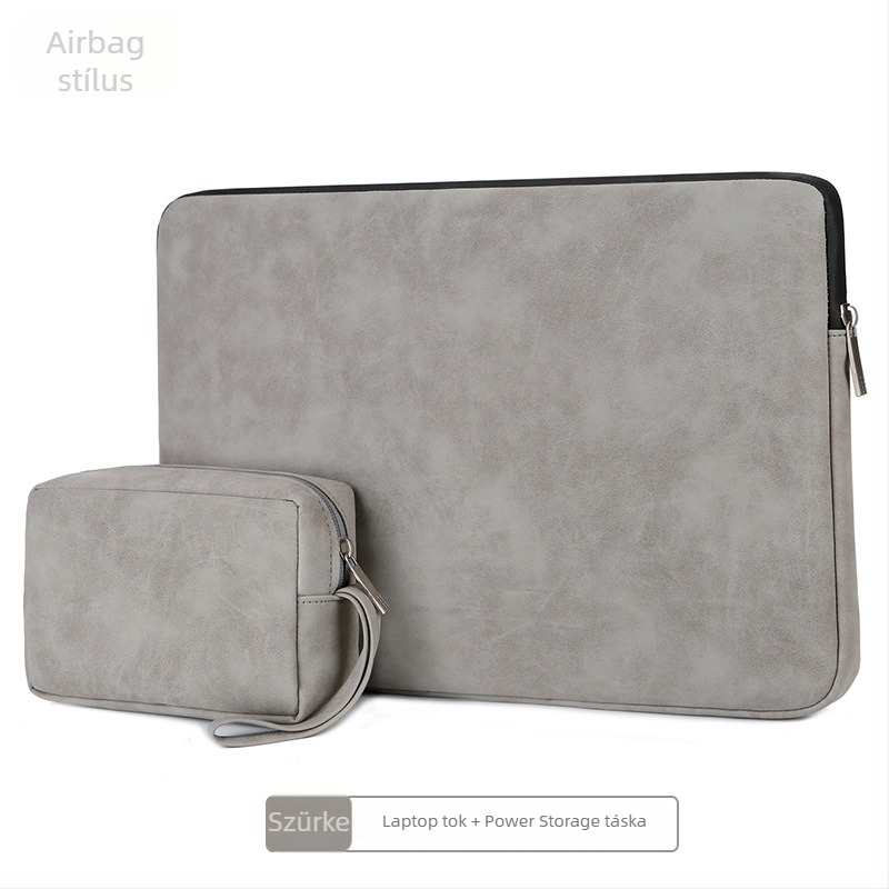 Könnyű laptop- és tabletatáska airbag-szerű ütéscsillapítással, PU bőr, vízálló, cipzár, puha fogantyú, egyedi logó