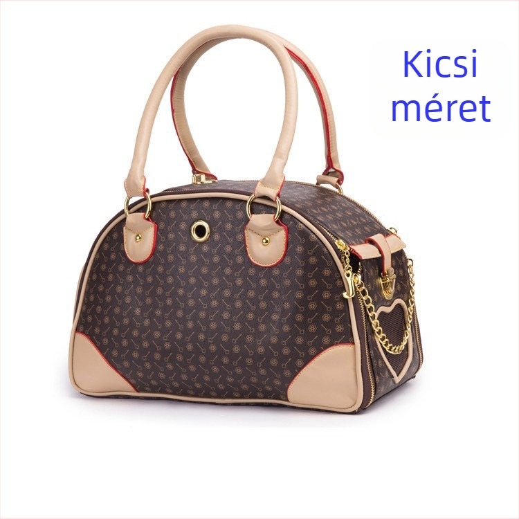 Anti-nyomásos utazótáska háziállatoknak, kutyáknak és macskáknak, PU anyag, 8 kg kapacitás, közepesen kemény