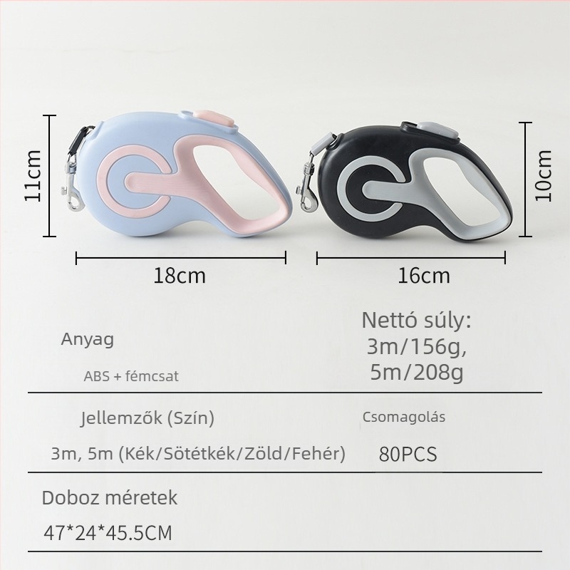 Kutyák számára visszahúzható póráz • Nylon anyag • Automata visszahúzó rendszer • Jin Duo márka • Eredet Zhejiang