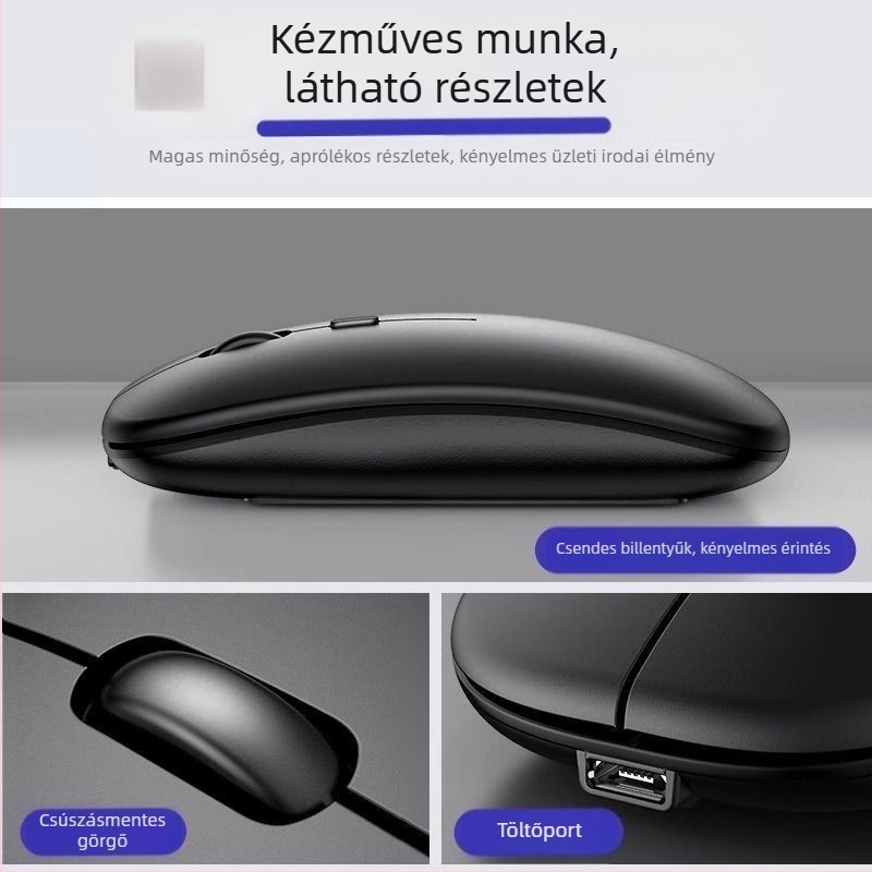 Vezeték nélküli Bluetooth billentyűzet RGB világítással, újratölthető, csendes – kompatibilis táblagépekkel és telefonokkal (iPad, Huawei)