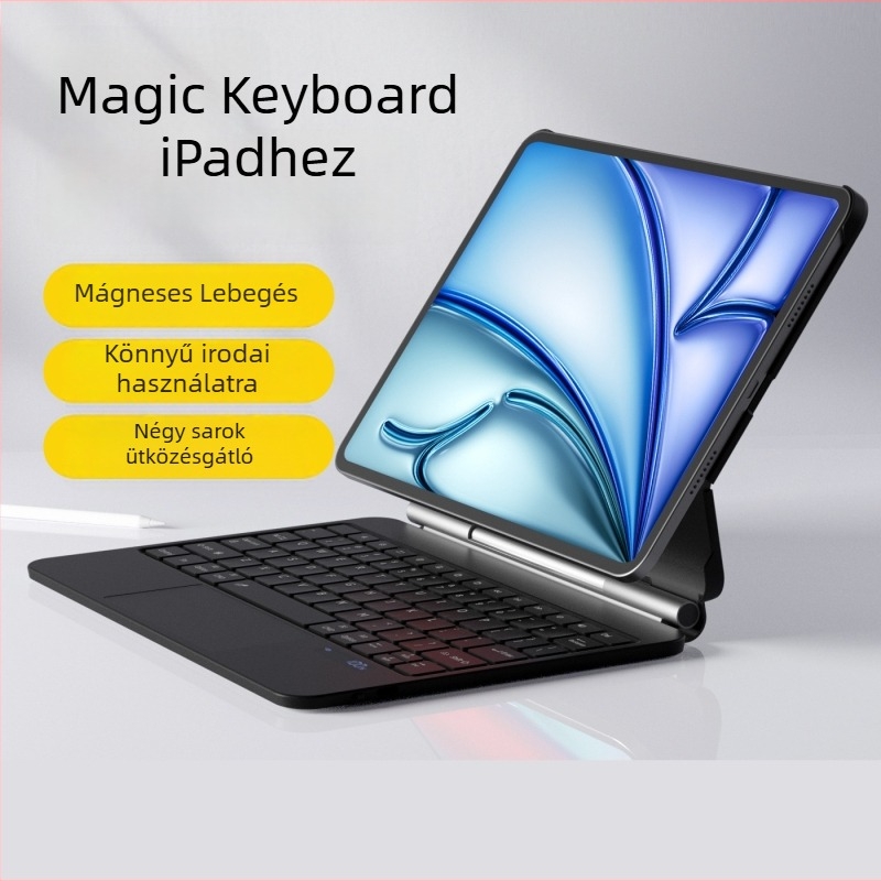 Magic billentyűzet tok Apple iPad Pro-hoz — all-in-one védőtok billentyűzettel, négy sarka elleni ütésálló védelem a 12,9/13 és 11 hüvelykes modellekhez.