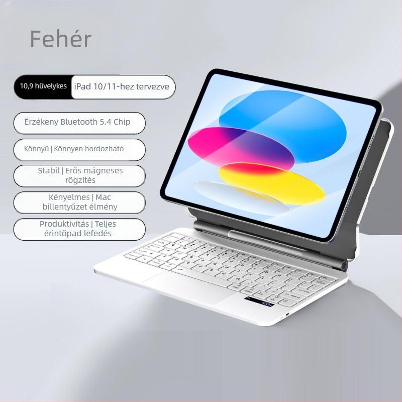 Magic billentyűzet tok Apple iPad Pro-hoz — all-in-one védőtok billentyűzettel, négy sarka elleni ütésálló védelem a 12,9/13 és 11 hüvelykes modellekhez.