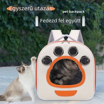 Átlátszó macska hátizsák, összehajtható vászon táska kisállatok számára, nagy kapacitással