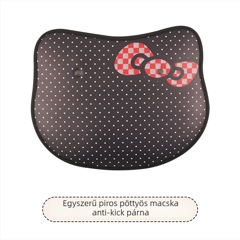 Autóülés hátvédő gyerekeknek – leopárd minta, szív alakú masni, anti-murdár és dörzsölés elleni párna (Márka: Cow mom craft; Anyag: PU; Töltő: szivacs; Stílus: Univerzális)