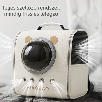 Állat táska hátizsák űrkapszula stílusban, nagy kapacitású, anti-stressz macskáknak és kutyáknak (Anyag: Pu bőr; Modell: 69850; Márka: Egyéb; Kategória: Állat táska)