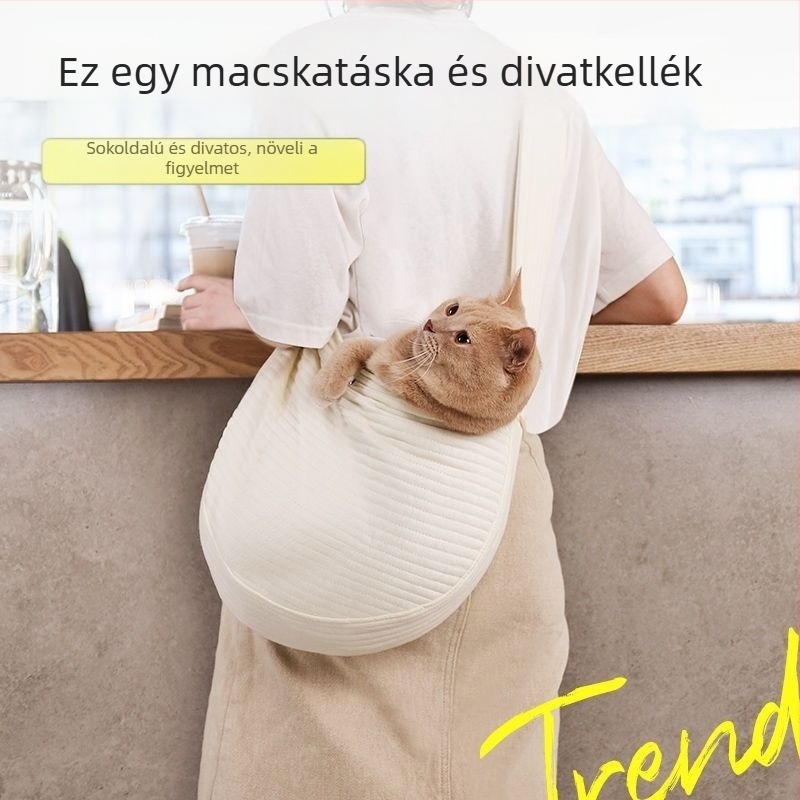 Tarpaulinból készült kisállat táska — keresztpántos hordozó macskáknak és kölyökkutyáknak