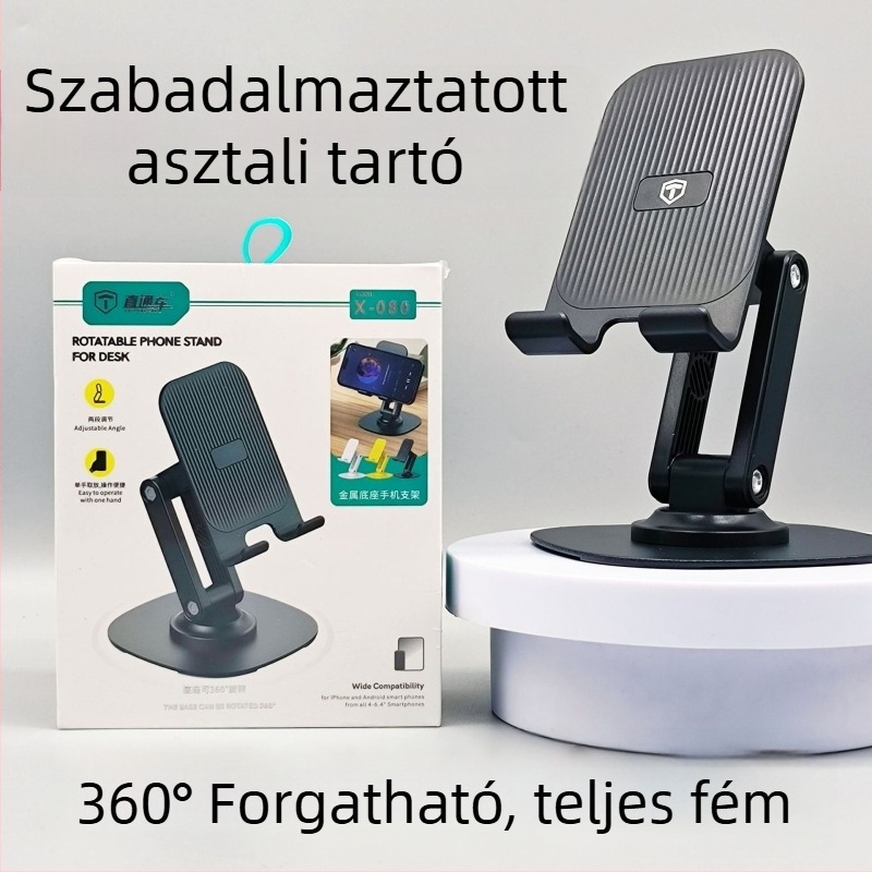 ZTC ötvözet asztali állvány telefonra és tabletre – összehajtható és forgatható, többfunkciós univerzális tartó