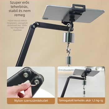 Forgó tablet-tartó, modell Bx-n07c2, univerzális kompatibilitás iPad/iPhone, tömeg 0,8 kg.