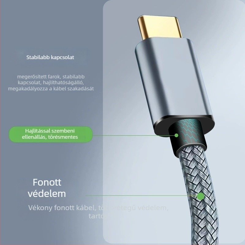 Imison Type-C nyomtató adatkábel – adapterkábel, Mini USB interfész, réz vezető aranyozott kivitelben, 1 m hosszú