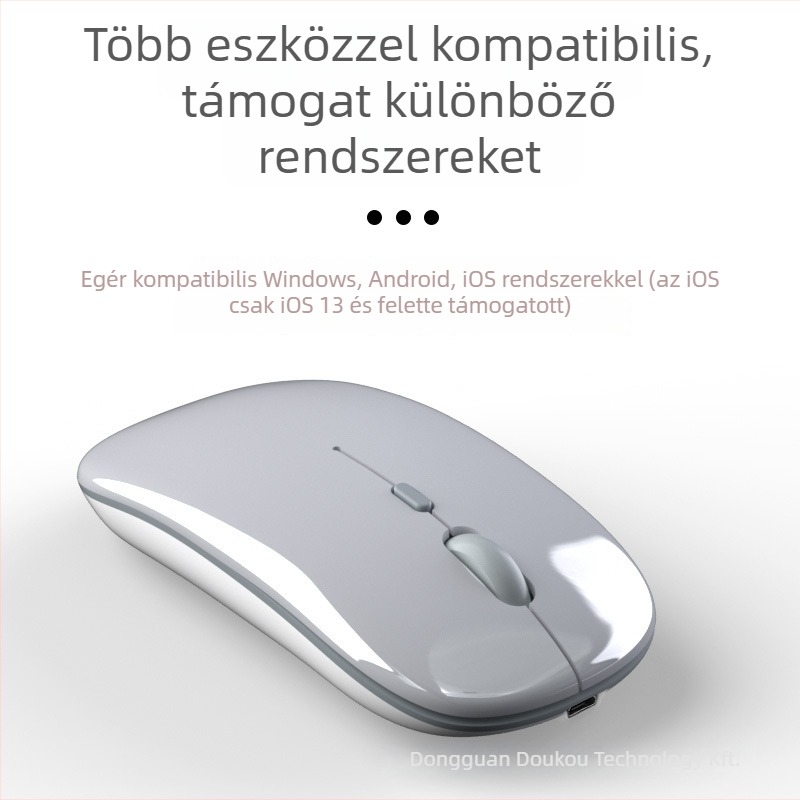 Vezeték nélküli Bluetooth újratölthető, csendes, kétmódú 5.0 egér Apple, Android és Windows számára