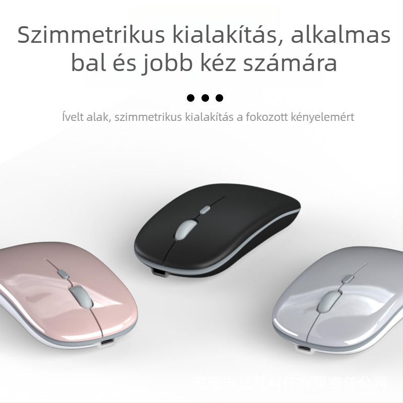 Vezeték nélküli Bluetooth újratölthető, csendes, kétmódú 5.0 egér Apple, Android és Windows számára