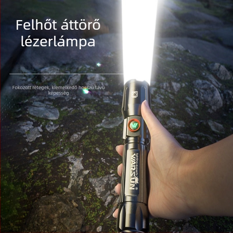 X900 zseblámpa, LED fényforrás, alumíniumötvözet test, újratölthető, hatótávolság >500 m