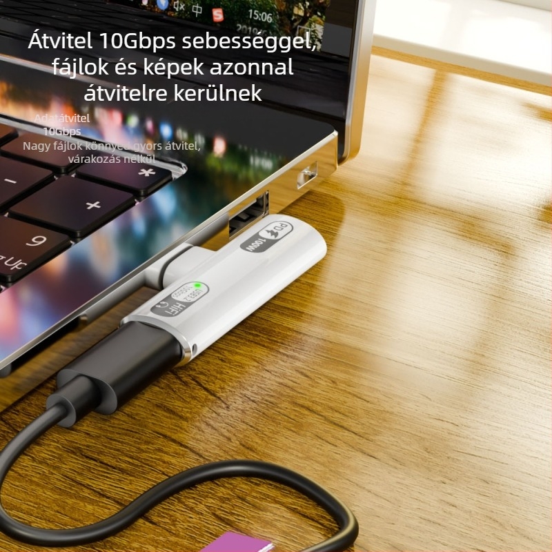 USB-C 2‑in‑1 fejhallgató adapter: hangkimenet és 100W töltés, Apple eszközökkel kompatibilis (Audio 202c‑100)