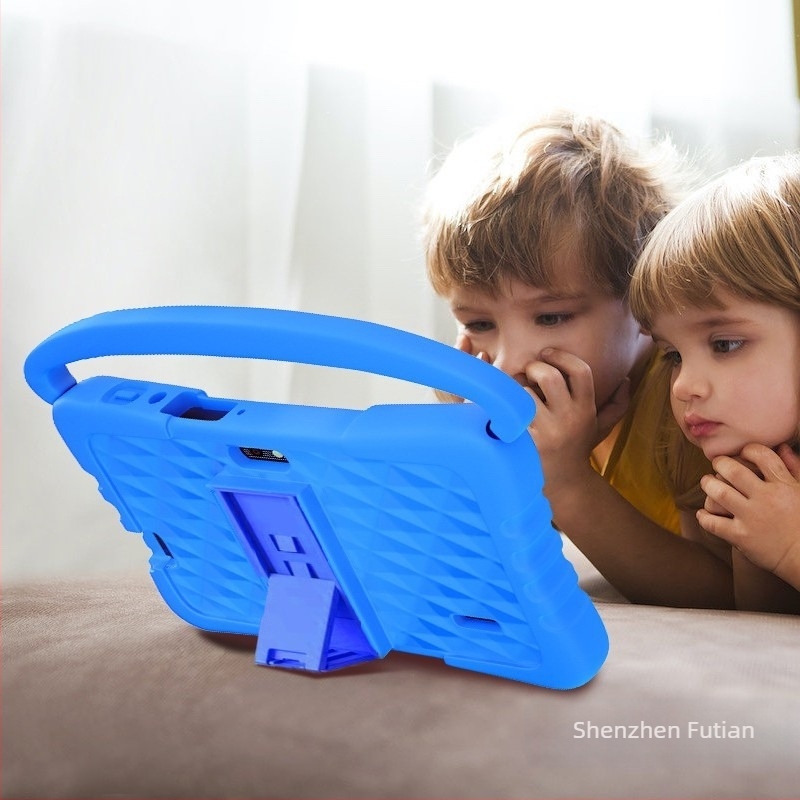 V88 7 hüvelykes gyerekeknek szánt tablet, rajzfilm dizájnnal, Wi‑Fi, ütésálló, tanuló tablet