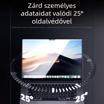 Adatvédelmi képernyővédő laptopokhoz, asztali számítógépekhez és tabletekhez | PET anyag | 25° anti-megfigyelés | Clip-On