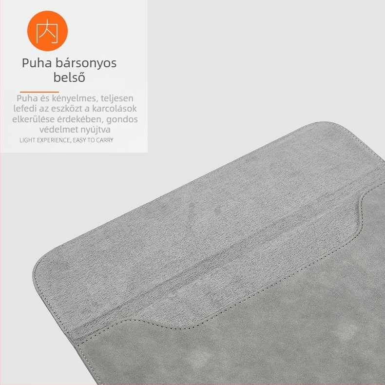 Notebook védőtasak mágneses zárással, PU bőr, belső számítógép-zseb, vízálló és ütésálló, notebookhoz, tabletához és iPadhez