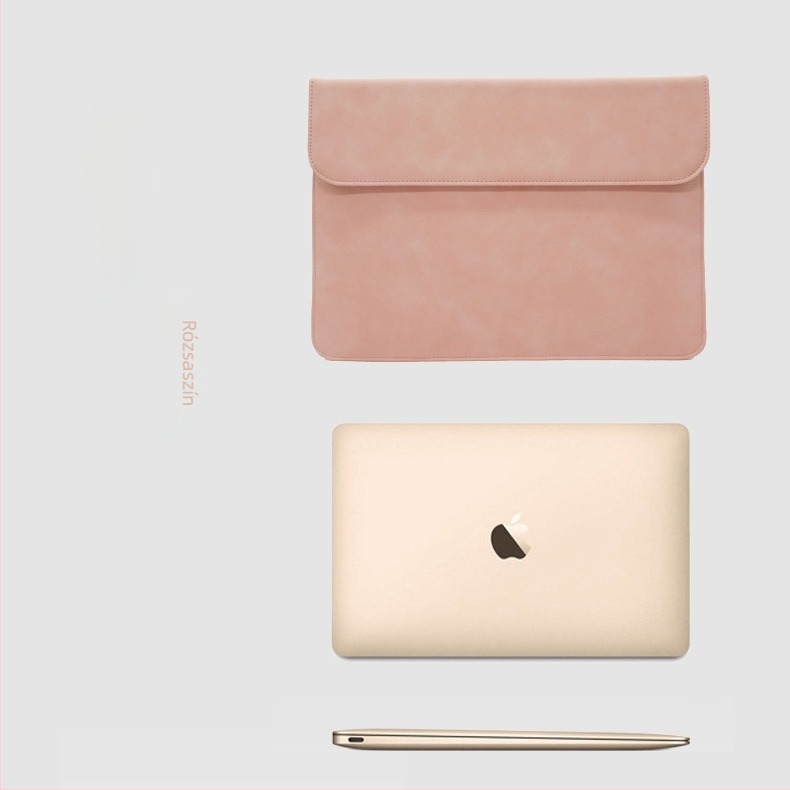Notebook védőtasak mágneses zárással, PU bőr, belső számítógép-zseb, vízálló és ütésálló, notebookhoz, tabletához és iPadhez