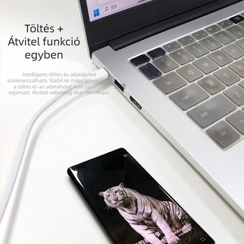 Kettős végű USB-C–USB-C adatkábel, PD 100W gyors töltés, 1–2 m, TPE