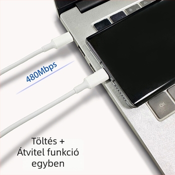 Kettős végű USB-C–USB-C adatkábel, PD 100W gyors töltés, 1–2 m, TPE