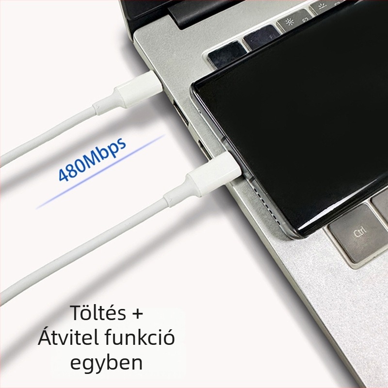 Kettős végű USB-C–USB-C adatkábel, PD 100W gyors töltés, 1–2 m, TPE